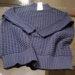 NWT French Connection 100 Cot High Neck Sweater (XS) Navy